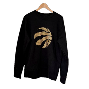 Toronto Raptors Official NBA black crewneck with gold. Size M